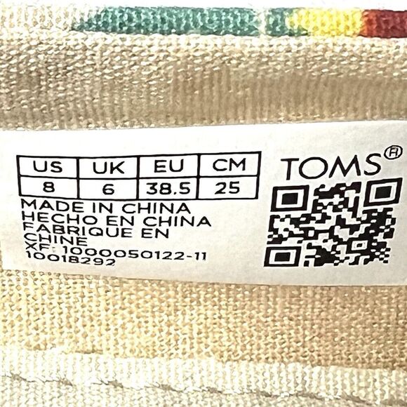 TOMS Shoes Women Size 8 Slip On Comfort Casual Flat Floral Multicolor Fabric New - Picture 7 of 8